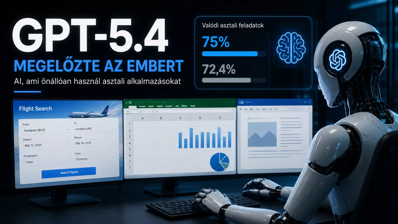 Az OpenAI GPT-5.4-e megverte az emberi munkavégzést