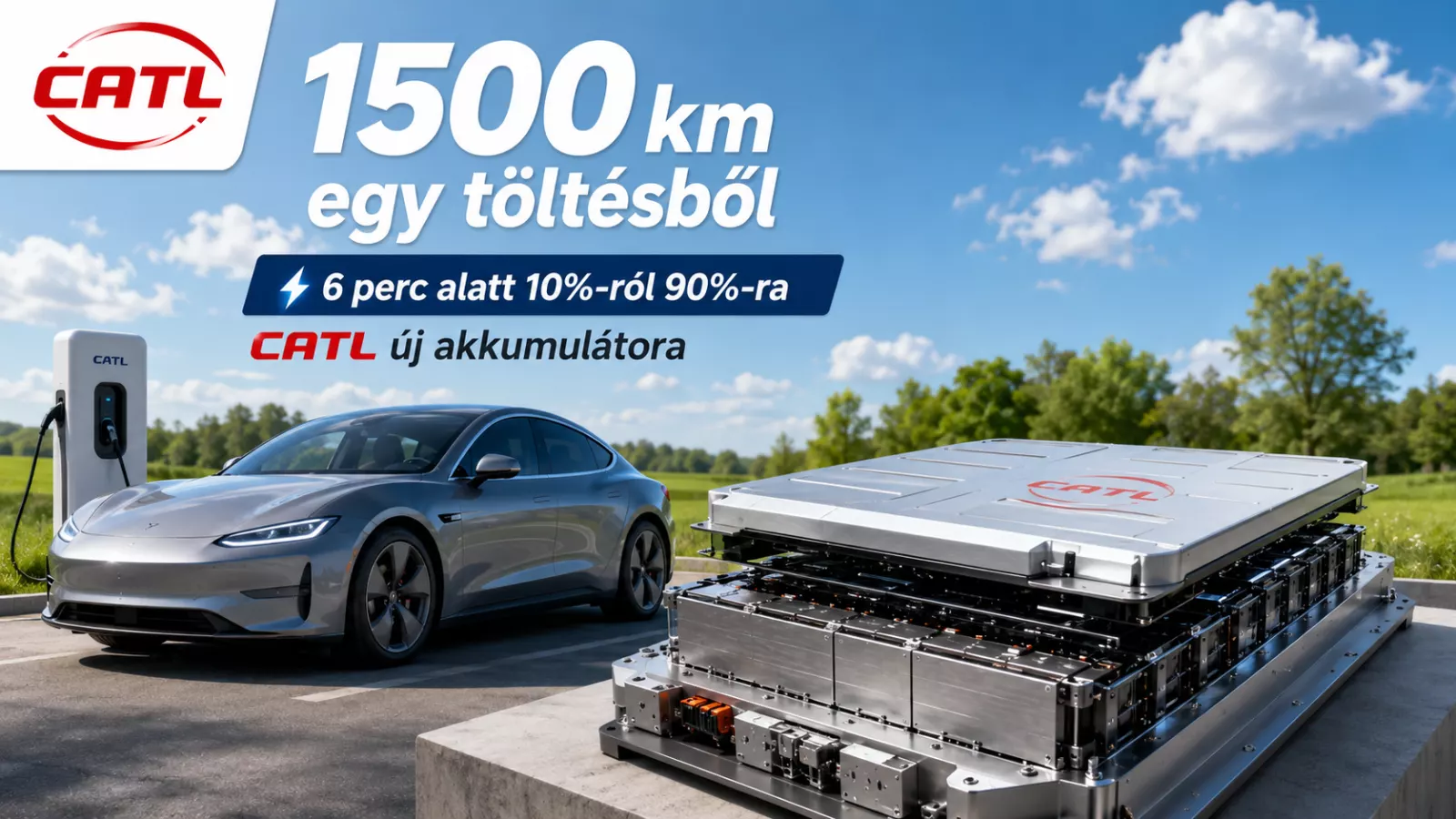 1500 km egy töltésből, 6 perc alatt 10%-ról 90%-ra
