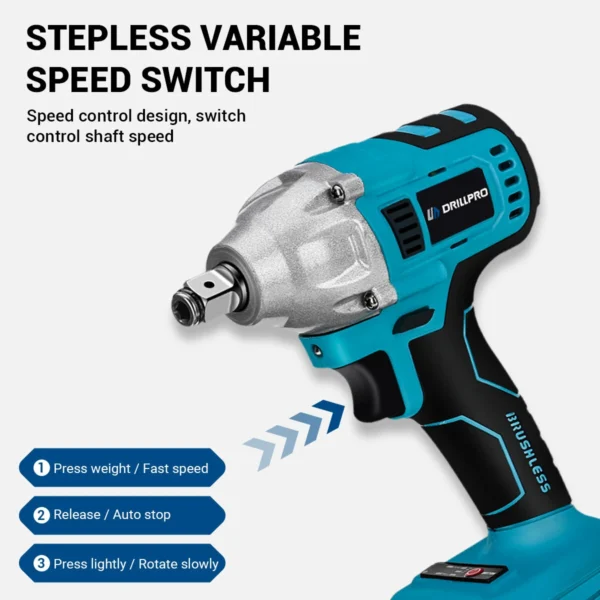Drillpro 1 Készlet 3 Drillpro 1 Set 800N.M Elektromos Csavarkulcs, Kalapács, Elektromos Fúró, Szögcsiszoló